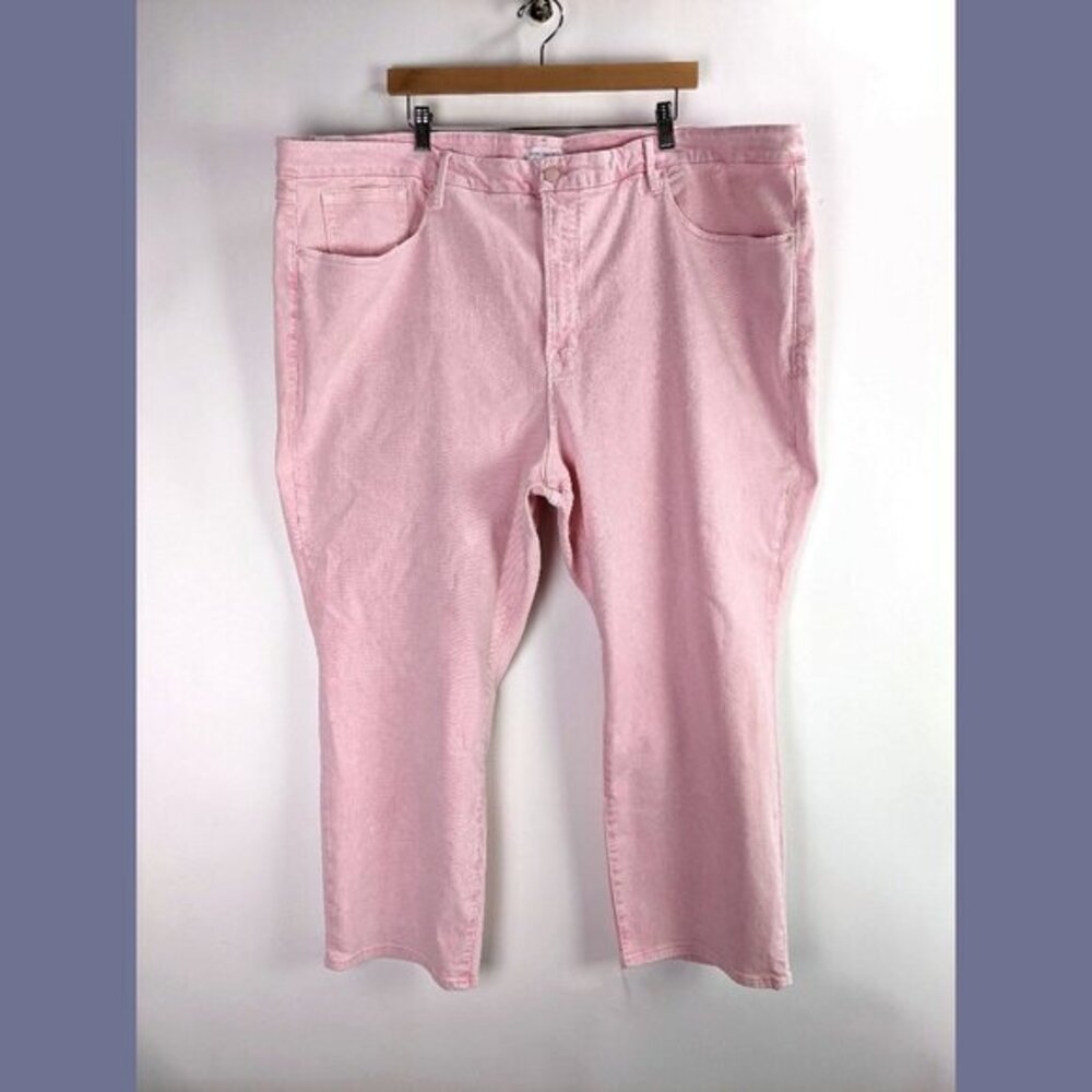 Good American Plus Size 30 Womens Good Legs Straight Leg Jeans in Pink
